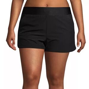 LANDS’ END Size 24W Black Swimsuit Short Bottoms - Quick Dry